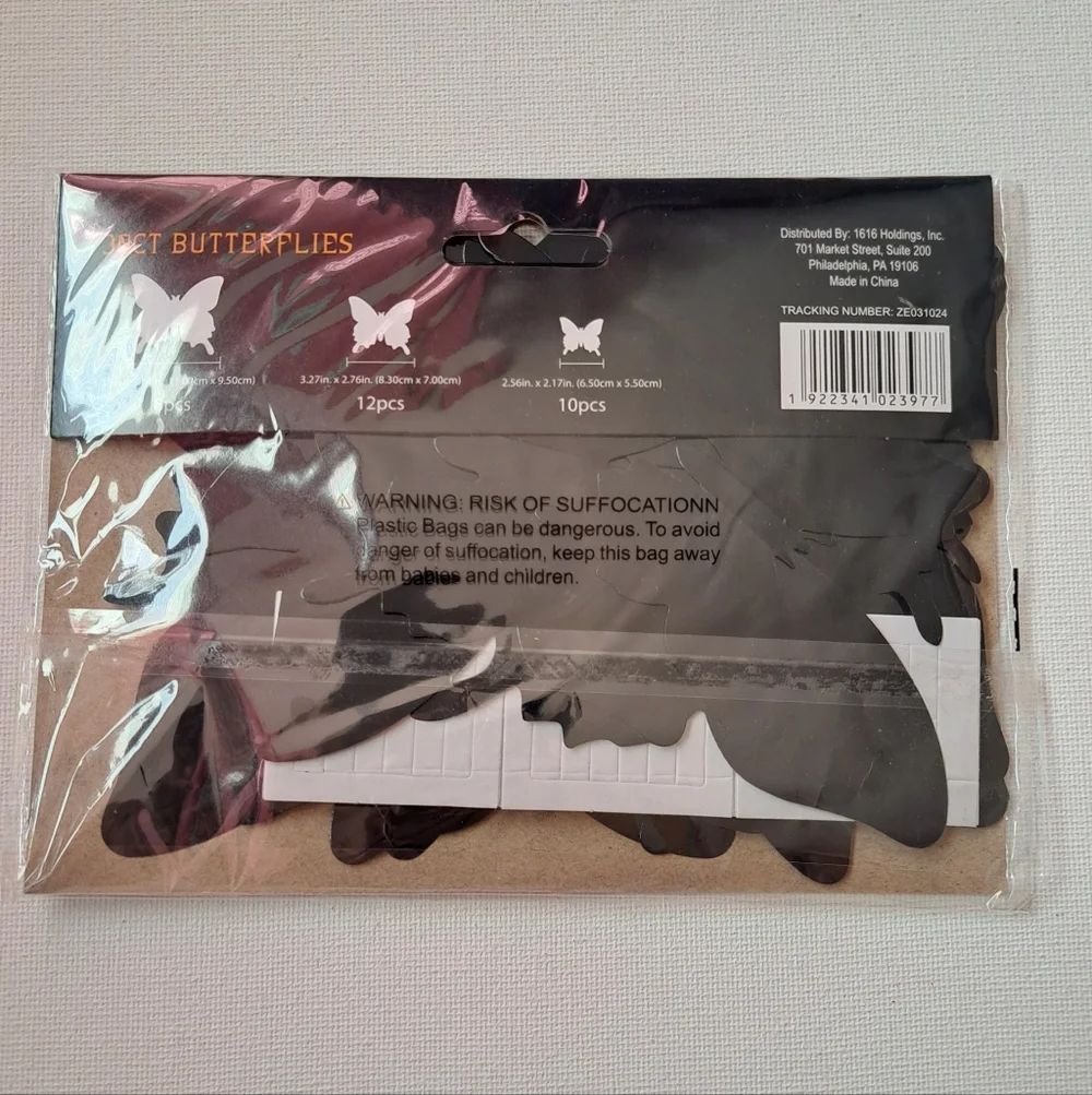 4/$15 🌻 NWT 3D Butterflies Halloween Decor 30-Count